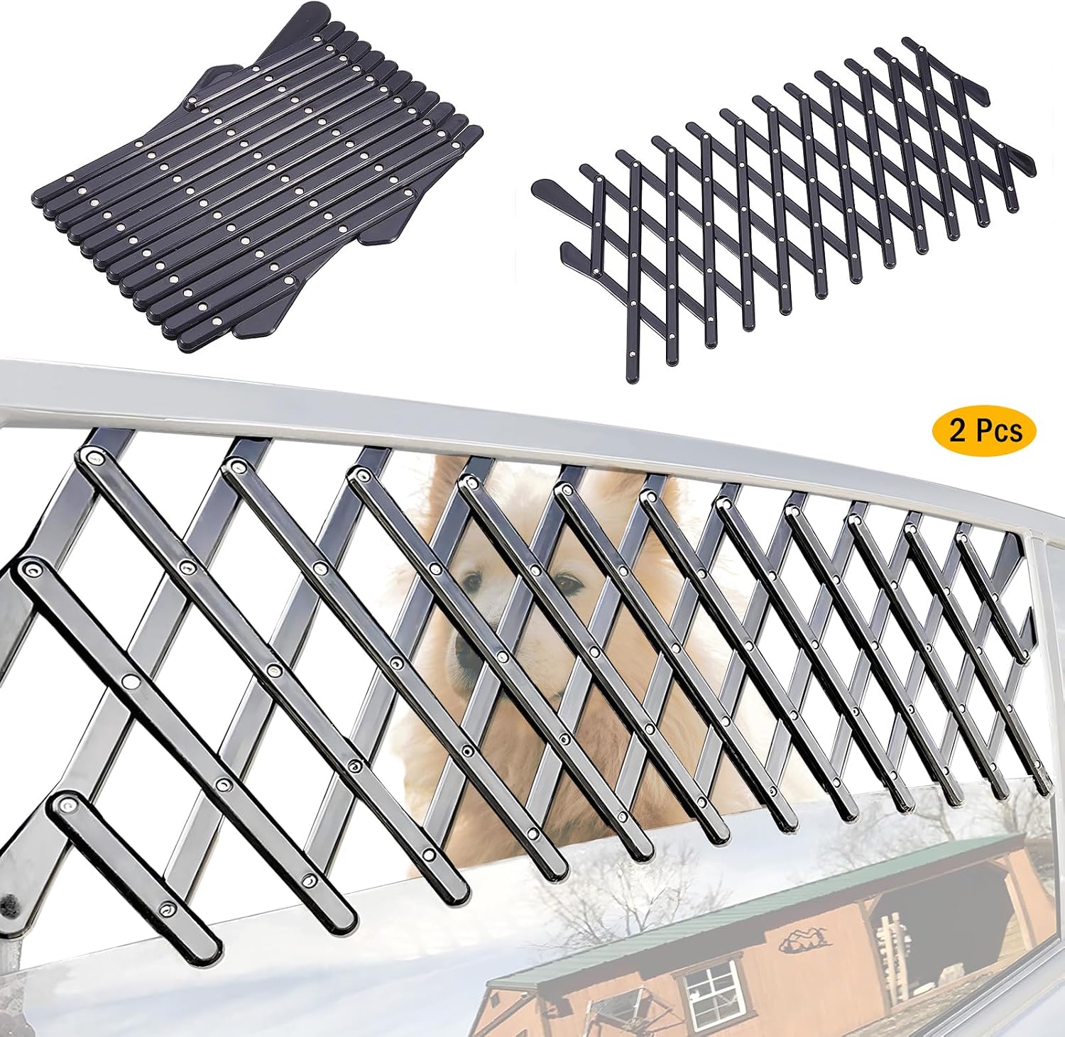 XianghuangTechnology mesh vent guard two pack for dog car windows